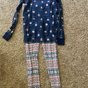 Lands' End Kids' Blue Dog Print Pajama Set